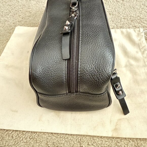 $1095 Auth. CHRISTIAN LOUBOUTIN Made in ITALY Unisex Black Leather Toiletry Bag - Picture 9 of 12